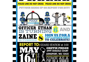 Cops and Robbers Party Invitations Cops Robbers Printable Birthday Invite Dimple Prints Shop