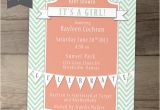 Coral and Mint Baby Shower Invitations Baby Shower Invitations Mint Coral Chevron Printable