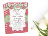 Coral and Mint Baby Shower Invitations Floral Baby Shower Invitation Coral and Mint Baby Shower