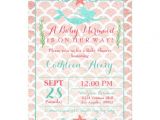 Coral and Teal Baby Shower Invitations Coral & Teal Mermaid Baby Shower Invitation