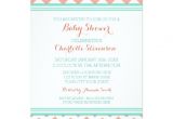Coral and Teal Baby Shower Invitations Teal Coral Chevron Custom Baby Shower Invitations