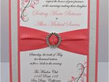 Coral Quinceanera Invitations Coral Wedding Quinceanera Sweet 16 Invitation by