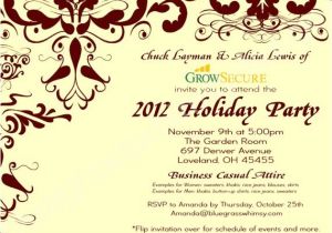 Corporate Christmas Party Invitation Wording Ideas Custom Corporate Holiday Party Invitation W Crimson Flourish