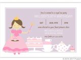 Cost Of Party Invitations Purple and Pink Princess Tea Party Birthday Invitation