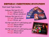 Cost Of Party Invitations Renz Creations Invitations and Giveaways Prices