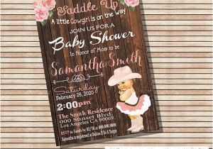 Country Baby Shower Invites Cowgirl Baby Shower Invitation Vintage Peach Country Wood