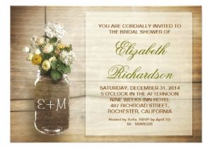 Country Bridal Shower Invitations Cheap Country Rustic Mason Jar Bridal Shower Invitations