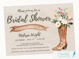 Country Chic Bridal Shower Invitations Cowboy Boot Rustic Bridal Shower Invitation Country Boho