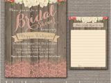 Country Chic Bridal Shower Invitations Garden Rustic Baby Lingerie Bridal Shower Invite Wood Pink