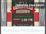 Country Christmas Party Invitations Christmas Hoedown Invitation Country Western or southern