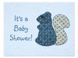 Country Style Baby Shower Invitations Cute Country Style Blue Squirrel Baby Shower 4 25×5 5