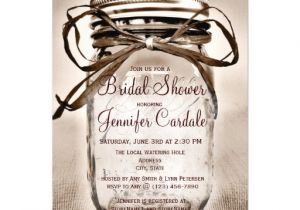 Country themed Bridal Shower Invitations Country Mason Jar Rustic Bridal Shower Invitations 4 5" X