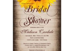Country themed Bridal Shower Invitations Rustic Country Sunflower Bridal Shower Invitations