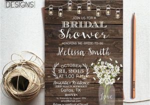 Country themed Bridal Shower Invites Rustic Bridal Shower Invitation Printable by