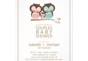 Couple Baby Shower Invites Cute Owl Family Couples Baby Shower Invitation 5" X 7
