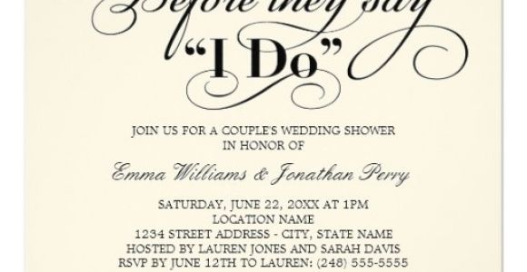 Couples Bridal Shower Invitation Wording Samples Couple 39 S Wedding Shower Invitation Wedding Vows