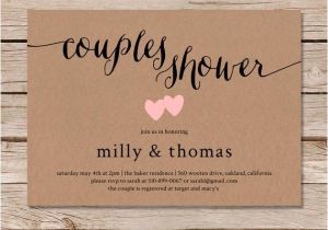 Couples Wedding Shower Invitations Templates Free Rustic Couples Shower Invitation Kraft Couples Wedding