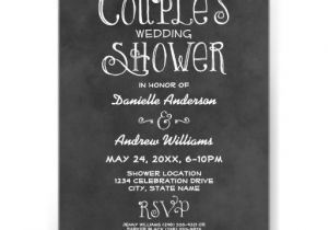 Couples Wedding Shower Invites Couple 39 S Wedding Shower Black Chalkboard Personalized