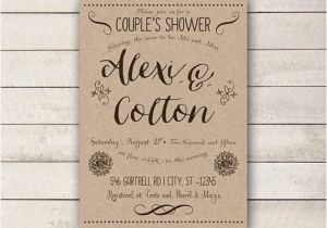 Couples Wedding Shower Invites Couples Shower Invitation Rustic Couples Shower