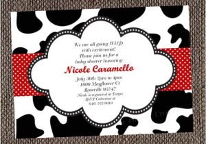 Cow Print Baby Shower Invitations Cow Print Party Invitations Printable or Custom Printed by