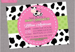 Cow Print Baby Shower Invitations Moolala Girl Baby Shower Invitation Cowgirl by Zoeybluedesigns