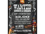 Cowboy and Indian Party Invitations Chalkboard Cowboys Indians theme Party Invite Zazzle Com