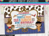 Cowboy and Indian Party Invitations Cowboys and Indians Party Invitation Cowboys Invite