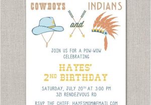 Cowboy and Indian Party Invitations Cowboys Indians Birthday Invitation Birthdays Indian