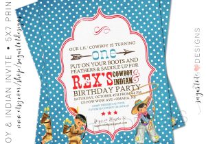 Cowboy and Indian Party Invitations Vintage Cowboy and Indian Invitation Cowboys and Indians