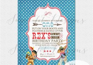 Cowboy and Indian Party Invitations Vintage Cowboy and Indian Invitation Cowboys by