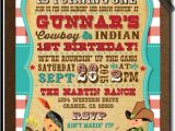Cowboy and Indian Party Invitations Vintage Cowboy and Indians 1st Birthday Invitations Di