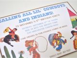 Cowboy and Indian Party Invitations where the Green Grass Grows Designs Vintage Cowboy and