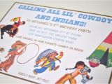 Cowboy and Indian Party Invitations where the Green Grass Grows Designs Vintage Cowboy and