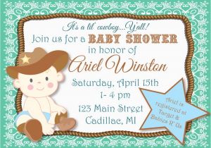 Cowboy Baby Shower Invites Cowboy themed Baby Shower Invitations Party Xyz