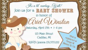Cowboy Baby Shower Invites Lil Cowboy Baby Shower Invitation Sbgb90