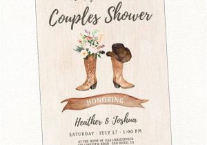 Cowboy Boot Bridal Shower Invitations Cowboy Boot Rustic Bridal Shower Invitation Couples Bridal