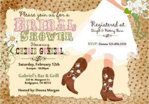 Cowboy Boot Bridal Shower Invitations Cowboy Boot S Bridal Shower Printable Invitation