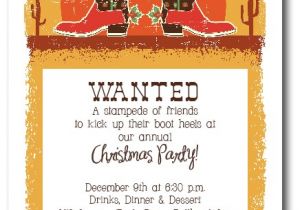 Cowboy Christmas Party Invitations Christmas Cowboy Boots Holiday Party Invitations