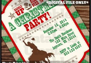 Cowboy Christmas Party Invitations Cowboy Christmas Invitation Country Western by