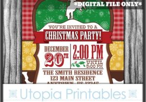 Cowboy Christmas Party Invitations Cowboy Christmas Invitation Country Western theme Holiday