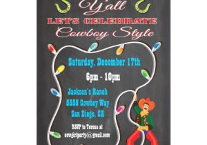 Cowboy Christmas Party Invitations Western Cowboy Christmas Party Invitations Zazzle