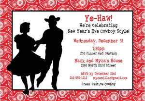 Cowboy Christmas Party Invitations Western Hoedown Invitation