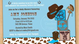 Cowboy themed Baby Shower Invitations Western Baby Shower Invitations Template Resume Builder