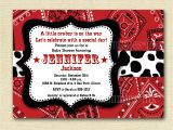 Cowboy themed Baby Shower Invites Baby Shower Invitation Bandana Invitation Bandana by