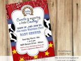 Cowboy themed Baby Shower Invites Starlite Printables Invitations Stationery Cowboy