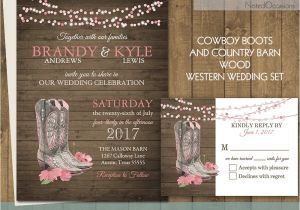 Cowboy Wedding Invitations Templates Printable Country Western Wedding Invitations Set Cowboy Boots