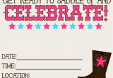 Cowgirl Birthday Invitations Templates 8 Best Of Printable Western Birthday Invitations