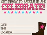 Cowgirl Birthday Invitations Templates 8 Best Of Printable Western Birthday Invitations