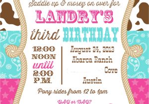 Cowgirl Birthday Invitations Templates Cowgirl Party Invitations