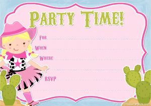 Cowgirl Birthday Invitations Templates Free Printable Party Invitations Free Cowgirl Invitations